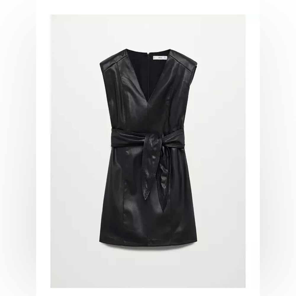 Mango Vegan Vest Leather Dress Size US 4